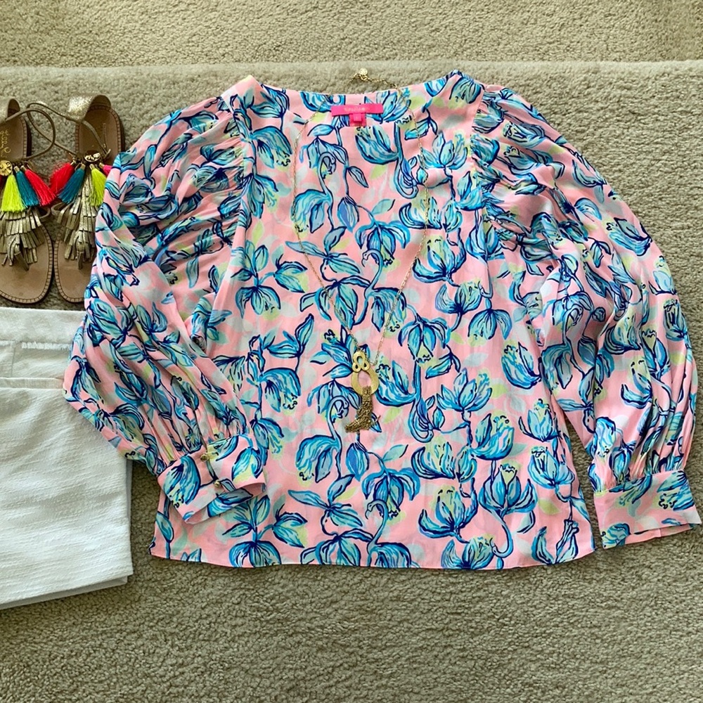 Lilly Pulitzer Maisel Top Sweet Pea - Picture 2 of 10
